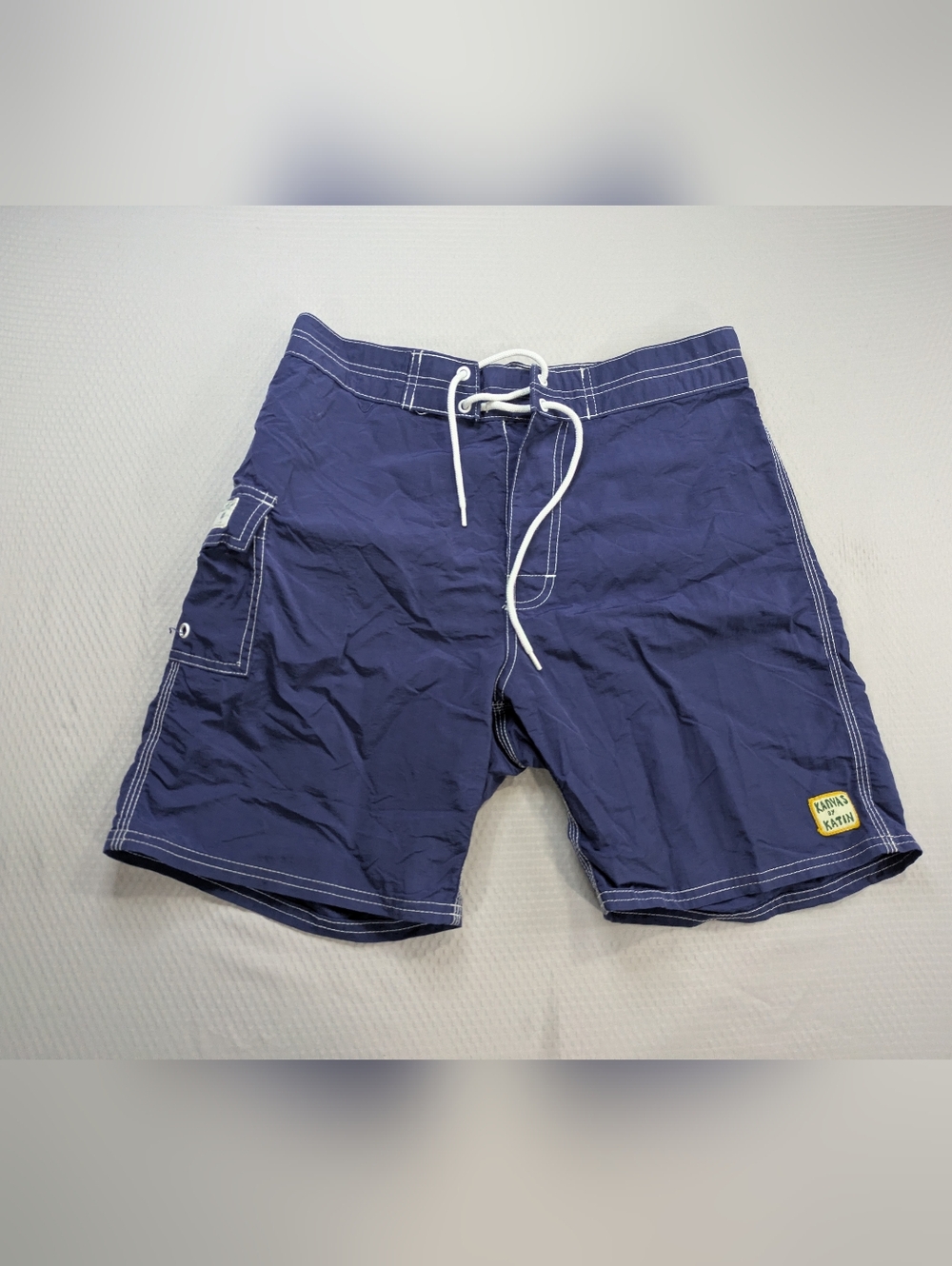 Vintage Surfwear USA Kanvas By Katin Nylon Boardshorts Mens 30 Navy Cargo Lucky